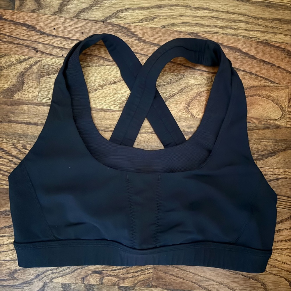 Lululemon Sports Bra Womens 8 Black Athletic Sport Racerback Yoga Gym Workout
